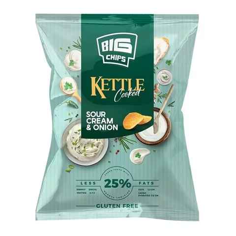 بيج شيبسي kettle cooked بنكهة الكريمة والبصل